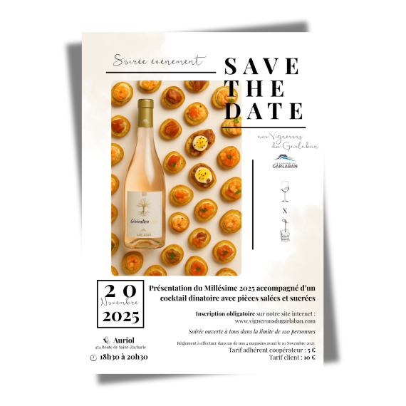 SAVE THE DATE - Soirée évènement présentation du Millésime 2025